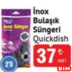 QUİCKDİSH İNOX BULAŞIK SÜNGERİ 2'Lİ